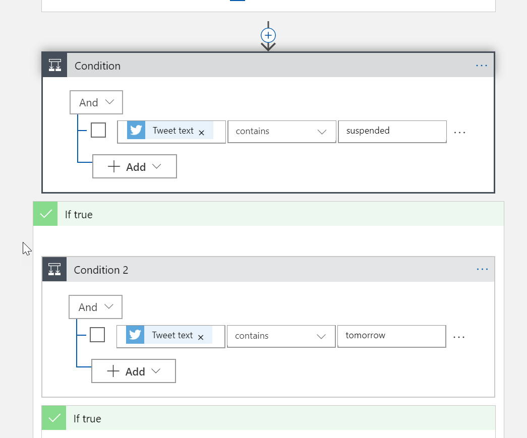 Screenshot of Condition Action connector