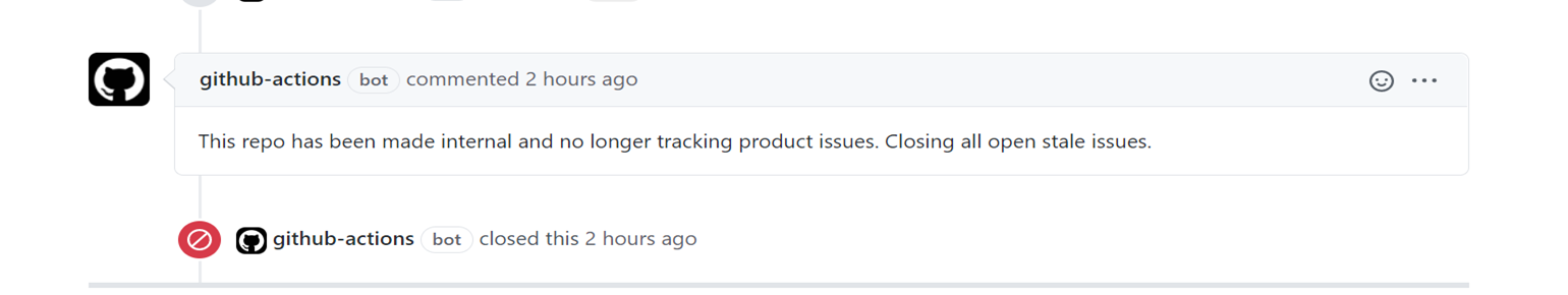 Screenshot of GitHub message