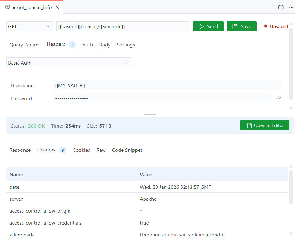 Screenshot of the Endpoint split pane