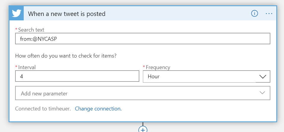 Screenshot of Twitter connector