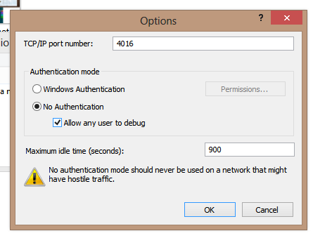 Remote Debugger config