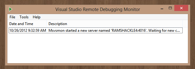 Remote Debugger launched