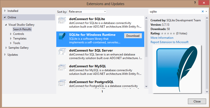 UPDATED HOWTO: SQLite with Windows 8 apps